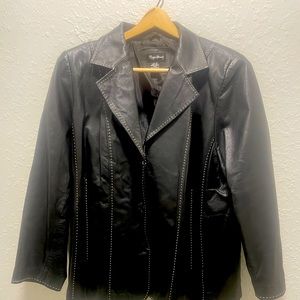 Maggie Barnes Genuine Leather BlkCoat sz.1X